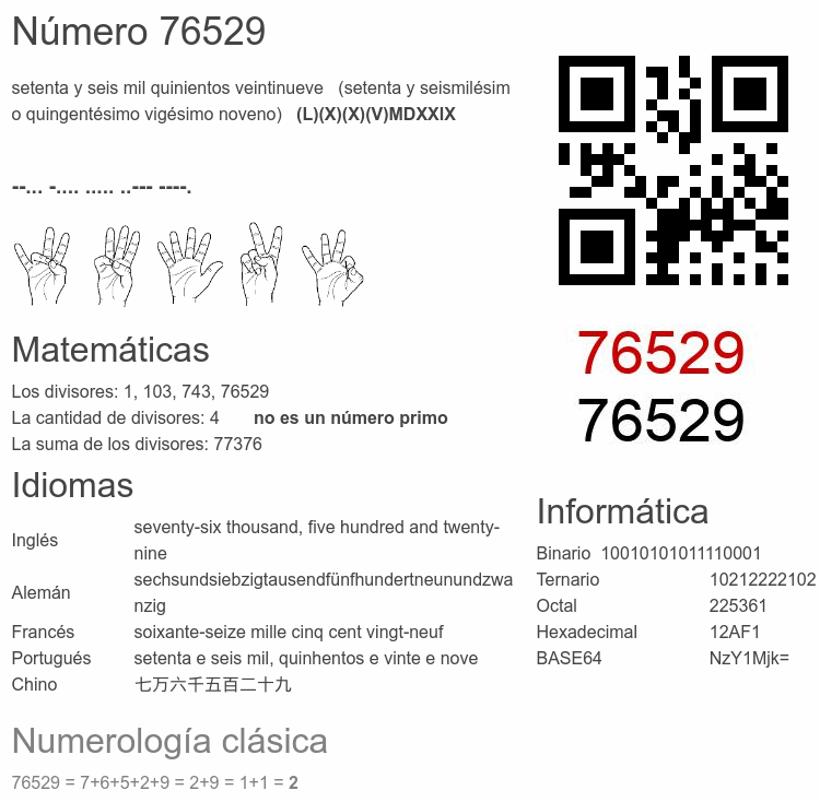 Número 76529 infografía
