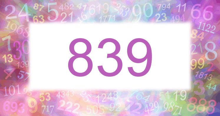 Träume mit einer Nummer 839 rosa Bild